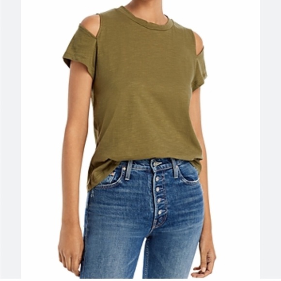 Maeve by Anthropologie Cold Shoulder Sz Small Green Top - Picture 1 of 8